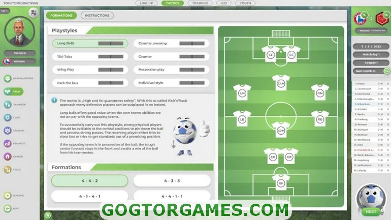 GOAL The Club Manager Download GOG Game Free